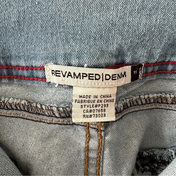 Revamped Denim Jeans High Waist Cropped Hem Skinny Straight - Size 11 - Picture 10 of 12